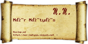 Mór Mátyás névjegykártya